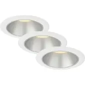 Briloner Di-Ka LED Einbauleuchte Fundu 3er Set weiß-silber Ø 9,5 cm 4,9W, warmweiß
