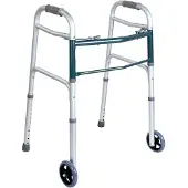 Ausilium Aluminium Faltbare Gehhilfe mit 2 Rädern und Spitzen 1 St