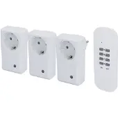 Unitec Funkfernschalter-Set 3+1 weiß 3x Funk-Zwischenstecker 1x Fernbedienung