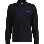 Gant für Herren. 2230 Shield Piqué-Poloshirt schwarz (S), Lässig, Baumwolle, Langarm