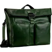 Leonhard heyden Leder Umhängetasche Schultertasche mit Laptopfach Porto Messenger Bottle Green dunkelgrün