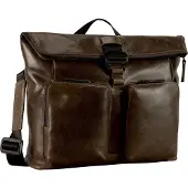 Leonhard heyden Leder Umhängetasche Schultertasche mit Laptopfach Porto Messenger Greybrown dunkelbraun