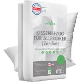 Welldora - 2-Set Milbenbezug Kissen 60x60 - Allergiker Kissenbezug fachärztlich getestet - Encasing gegen Milben & Bettwanzen - Allergiker Bettwäsche