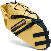 Capsuled Wetterfeste leichte Satteltasche Gelb 14L mit Rollverschluss und Peek-Fenster