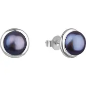 Beneto Elegant silver earrings with dark pearls AGUP2686P (L)