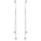 Beneto Modern silver chain earrings AGUP1864