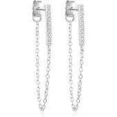 Beneto Fashion silver earrings with clear zircons AGUP2374L