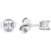 Brilio Silver Silver stud earrings with clear zircons EA592W