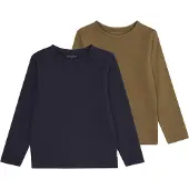Minymo Basic 34 -t-shirt LS (2-pack) dark olive (954) 98