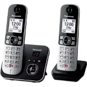 Panasonic KX-TG6862JTB, DECT-Telefon, Kabelloses Mobilteil, Freisprecheinrichtung, Anrufer-Identifikation, Schwarz, Silber