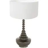 Anne Light & Home Einzigartige Tischleuchte Bois mit weißer Kappe