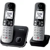 Panasonic KX-TG6852JTB, DECT-Telefon, Kabelloses Mobilteil, Freisprecheinrichtung, 200 Eintragungen, Anrufer-Identifikation, Schwarz, Grau