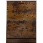 ML-Design Schuhschrank 2 Klappfächer Dunkelbraun 60x24x84 cm Vintage Schuhkipper 12 Paar Schuhe Flurregal