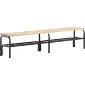 Sypro Sitzbank, Holzleisten, mit Schuhrost, TxH 350x450 mm, Länge 1500 mm, RAL 7016