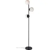 Nordlux Stehlampe Lilly 3-flammig schwarz mit weißer Kugel