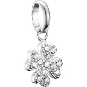 Thomas Sabo Charm-Anhänger Glücksklee mit Steinen Connect Silber