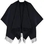 Fraas Feingestrickter Poncho mit Fransen