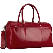 Leonhard heyden Leder Reisetasche Umhängetasche Cambridge Travel Bag Red dunkelrot