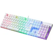 Mars Gaming MK422 White RGB Gaming Keyboard Red Mechanical Switch US Language