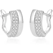 Beneto Timeless silver earrings with zircons AGUC1448 (L)