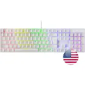 Mars Gaming MK422 White RGB Gaming Keyboard Red Mechanical Switch US Language