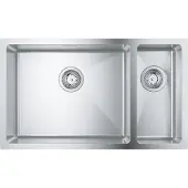 GROHE K700U 80-S, Unterbauspüle, Rechteckig, Edelstahl, Edelstahl, 1,5 Becken, Rechteckig