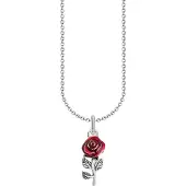 Thomas Sabo KE2219-664-10-L45V Damen-Halskette mit rotem Rosen-Anhänger Silber