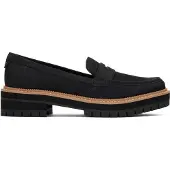 Toms Cara Leder Damen Schwarz Loafers