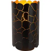 Lucide Tischlampe Almelo schwarz mit Gold innen Ø 15 cm