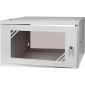 Direktronik Rack Cabinet 19" 6U 450mm Glass Door Gray RC19-6U-450GG Stalflex