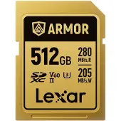Lexar Professional Gold Armor SD-Karte UHS-II V60 R280/W210 MB/s IP68 – 512GB