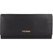 PICARD Leder Geldbörse Calais 1 Flap Wallet Schwarz