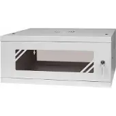 Stalflex Rack Cabinet 19" 4U 450mm Glass Door Gray RC19-4U-450GG Stalflex