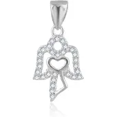 Beneto Silver pendant with zircons Andílek AGH678