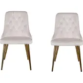 Ebuy24 Stuhl Velvet Deluxe Beige 2er-Pack