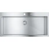 GROHE K800 120-S, Aufsatzwanne, Rechteckig, Edelstahl, Edelstahl, 1 Becken, Rechteckig