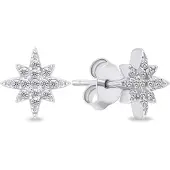 Brilio Silver Silver earrings with zircons Stars EA623W