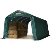 TOOLPORT Robuster Weideunterstand 3,3x6 m wetterfeste PVC Plane 800N Unterstand für Betonuntergrund, grün