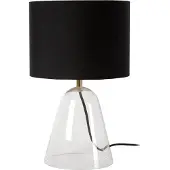 Lucide Tischlampe Campana Glas mit schwarzem Schirm 40 cm