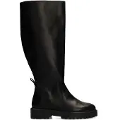 Manfield Schwarze Lederstiefel mit weitem Schaft | Größe 39