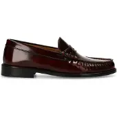 Manfield Bordeauxrote Leder-Loafer | Größe 38