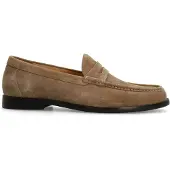 Manfield Taupefarbene Veloursleder-Loafer | Größe 43