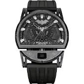 Police Quarzuhr "Batman", schwarz (schwarz, grau), Armbanduhren, Herren, dunkelgrau, Quarzuhr, Armbanduhr, Herrenuhr, Silikonarmband, analog, Tag