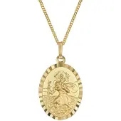 Trendor 28960 Christophorus Anhänger Gold 333/8K Mit Vergoldeter Silberkette