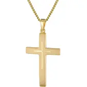 Trendor 28862 Herren Kreuz-Anhänger Gold 333/8K Mit Vergoldeter Halskette