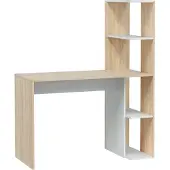 Dmora Pittston Schreibtisch 110x52x136 cm Weiß, 4 Regale