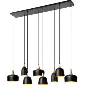 Lucide 8-Licht Pendellampe Chayanne Design Schwarz mit Gold