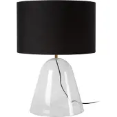 Lucide Tischlampe Campana Glas mit schwarzem Schirm 25 cm