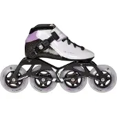 Powerslide Dragon White 84 Kinder Karbon Inline Skate, für Racing, 2in1 Alu Frame, Infinity Rolle, ABEC 9