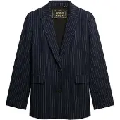 Superdry für Damen. W5012032A Americana Pinstripe Boyfriend Marineblau (XL), Lässig, Klassisch, Polyester